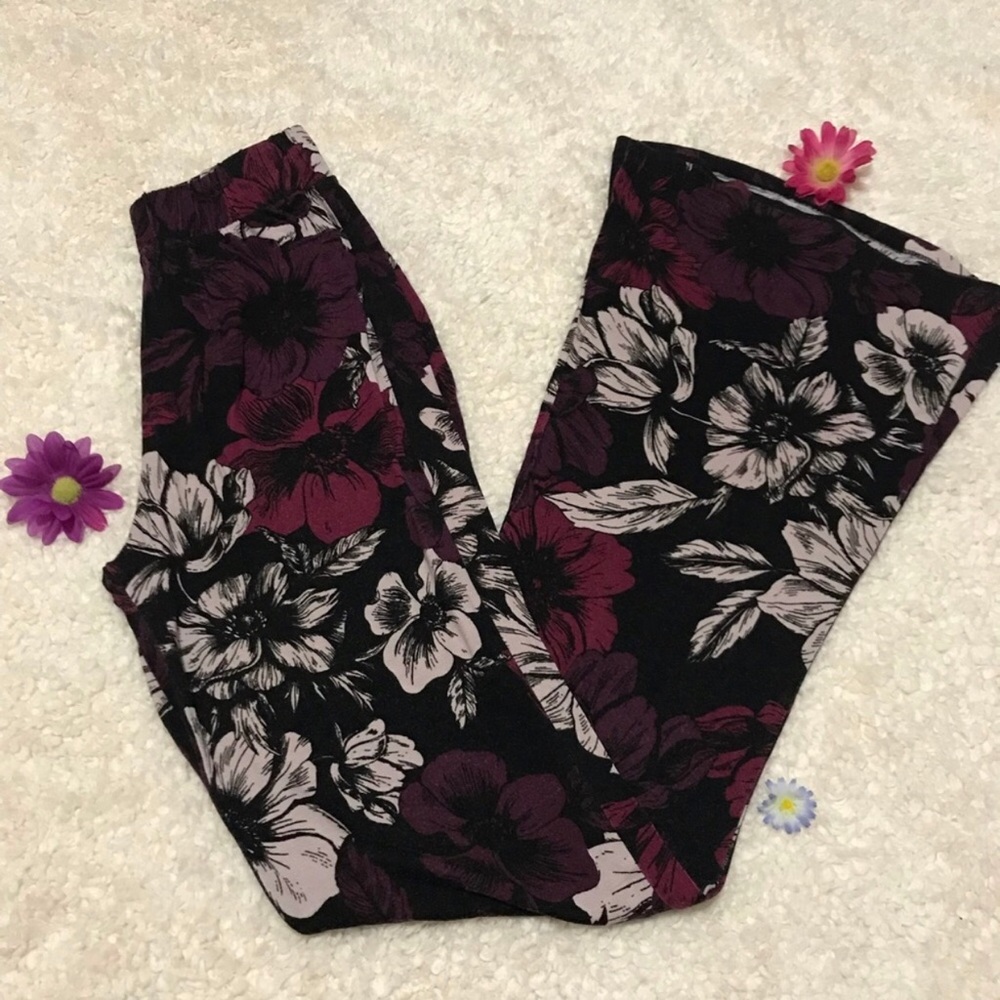 Charlotte Russe Floral Flare Pants